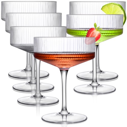 Luxulish ribbed coupe glasses - ribbed,