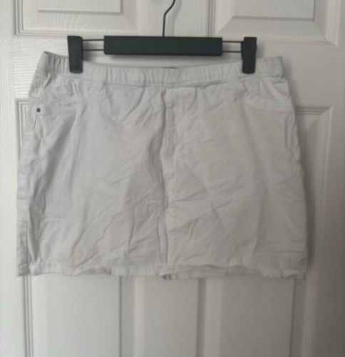 White short denim skirt - white, size