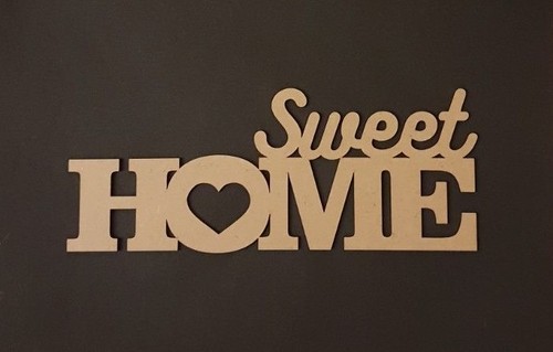 Mdf sweet home sign plaque - home,