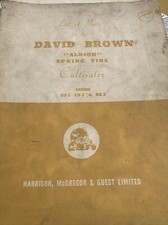 David Brown Albion - Spring Tine Cultivator Parts Book 1960’s