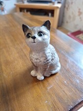 Beswick Hand Painted Grey Striped Tabby Kitten/Cat Figurine Vintage