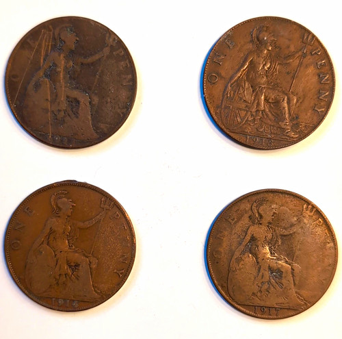 George pennies 1911 1913 - v,
