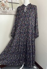 ? VANESSA ZANI Black Patterned Long Dress Size L