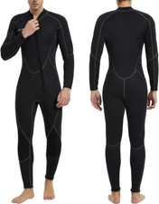 Diving Wetsuit Full Body  3mm Suit Long Sleeves Front Zip Neoprene One Piece, S