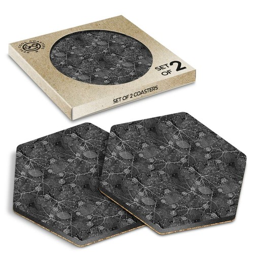Hexagon coasters bw - x,