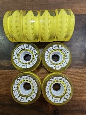 New 8 X Riedell Radar Energy Clear Yellow 78A 32mm x 62 Quad Roller Skate Wheels