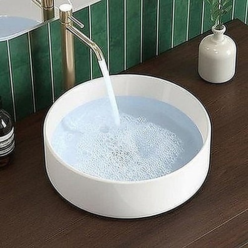 Kes 16in round white ceramic - white,