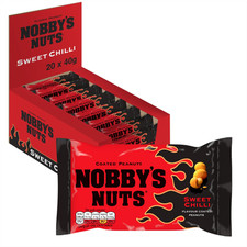 Nobbys Nuts Sweet Chilli Coated Peanuts 20 x 40g Snack Bags for Flavour Lovers