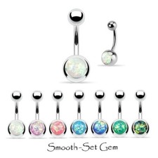 Opal Glitter Belly Bar -