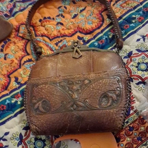 Brown embossed tooled small - brown,