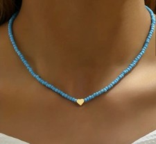Elegant Beaded Heart Necklace