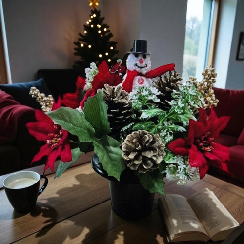 Christmas memorial grave - memorial, pot