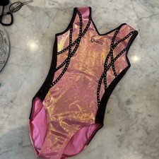 Gymnastics Girls Leotard QUATRO AXS (32) pink sparkly  