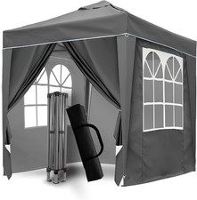 Pop Up Gazebo Waterproof Tent Fully Waterproof All Weather Grey 2x2m 