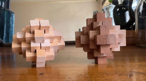Wooden burr puzzle - wooden,