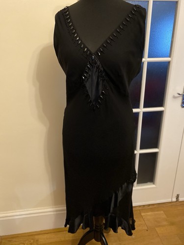 Black silk dress - silk,