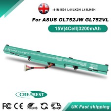15V Battery A4IN1501 For ASUS A41N1501 L41LK2H L41LK9H N552V N552VX N752V G752VW