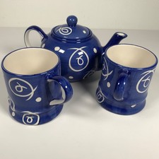 Whittard of Chelsea Tea Clipper Teapot and Tankard Mugs x2