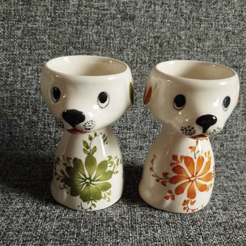 Pair vintage secla floral dog - secla,