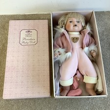 Vintage Leonardo Collection Porcelain Baby Doll with Clothes 16” Boxed