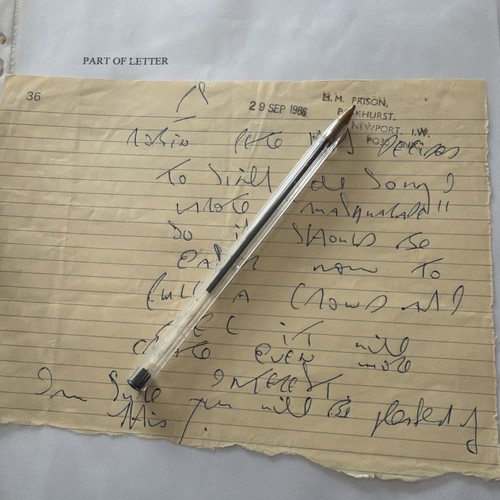 Reg kray hand written - hand, note
