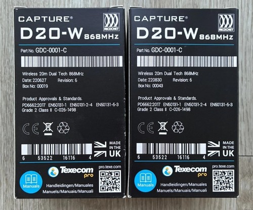 Texecom capture wireless d20 - texecom,