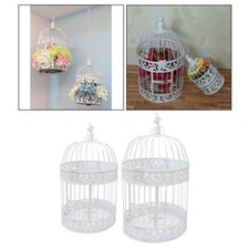 White Metal Bird Cage Plant