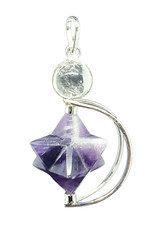 Amethyst Crystal Merkaba Pendulum (Removable) Dowser Geometric Healer Energy UK 