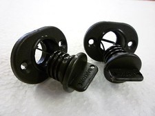 Universal Black Transom Drain Plugs x2 Single Screw type for any boat. Motorama 