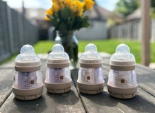 4x NEW MAM 130ml Bottle with Dummy