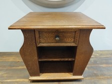 Solid Oak Coffee/Side Table with Magazine Rack Sides & Single Drawer