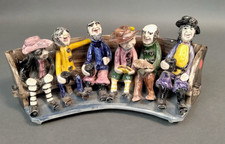 Alan Young Studio Pottery Six Figures On A Bench Eating And Drinking HF/ EW