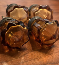 4 Anthropologie glass Amber