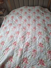Cath Kidston  vintage Rosali quilted cotton throw 200 x 215 84 x 80 approx