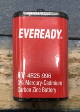 1 x Eveready 6V 4R25 996 Lantern Battery | 0% Mercury-Cadmium | Carbon Zinc |