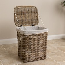 Natural Wicker Laundry Basket with Linen Liner - 2 Sizes