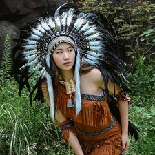 Native American Indian Headdress Chief Hat for Show Role Play Themed Party