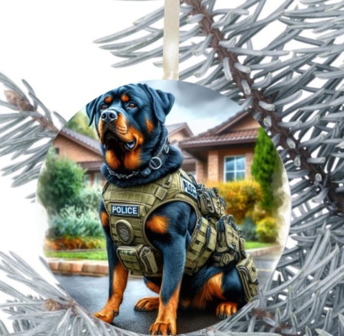 Rottweiler dog hanging bauble - dog,