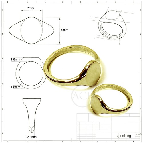 18ct solid yellow - yellow, signet