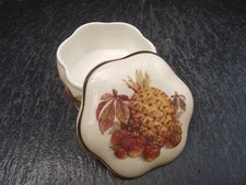 Vintage Royal Worcester Palissy Fruit & Nuts Pattern Porcelain Trinket Box