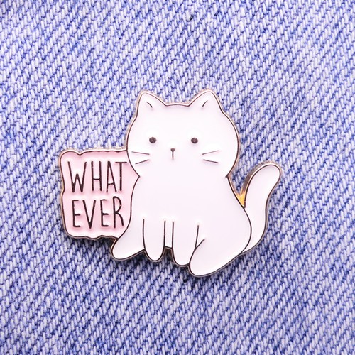 What ever white cat - cat, pin