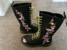 Dr martens 1914 Youth 14 Hole Black Boots Uk Size 5.5