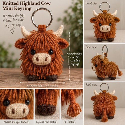 Highland cow knitting pattern - highland,