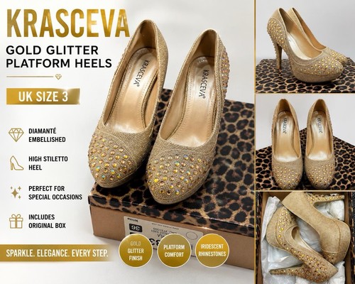 Krasceva gold glitter platform - gold,