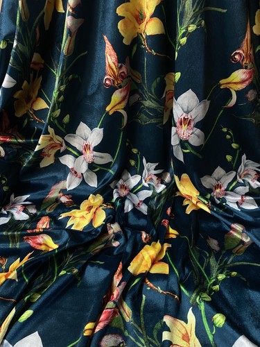 Green velour fabric - green,