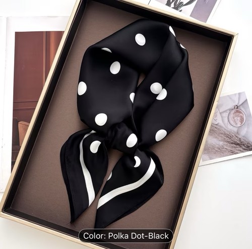 Black white polka dot scarf - dot,