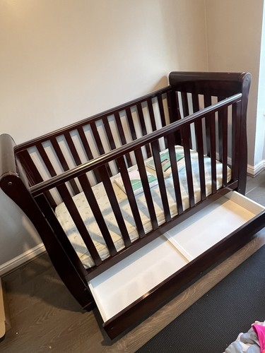 Dark wood nursery cotbed frame - dark,