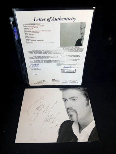 George michael signed - michael, b&w