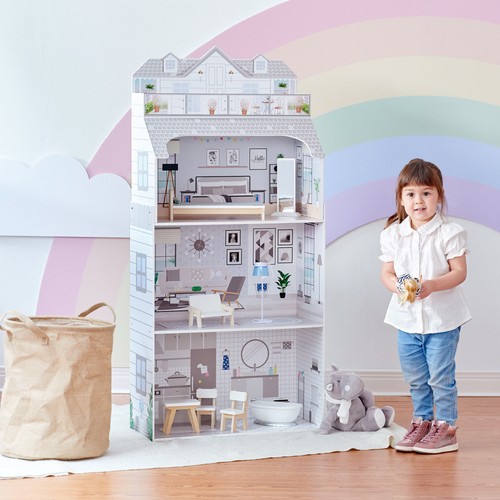 Wooden dollhouse story big - story,