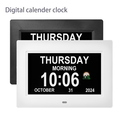 Digital calendar day - 7", clock